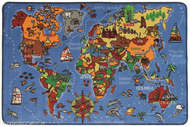 World Map Multi - Barnmattor