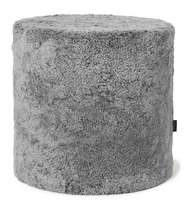 Curly pouf Cylinder Charcoal - Skinn