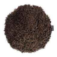 Curly rund stolsdyna Brown Melange - Skinn