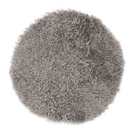 Curly rund stolsdyna Natural Grey - Skinn