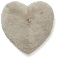 Fluffy Heart hjärtformad kudde i fuskpäls Taupe - Skinn